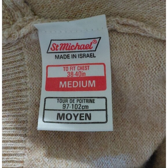 VTG ST MICHAEL SZ M DAD POLO STYLE KNIT SWEATER SHORT SLEEVES STRIPES BOWLING - Picture 3 of 4